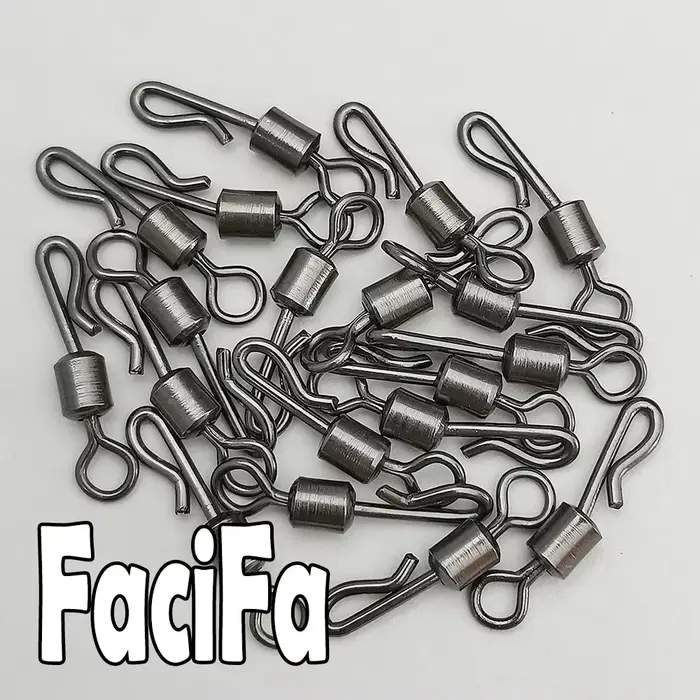Swivels à roulements en Q 25-100 pièces pour pêche de la carpe et terminal tackle rapide