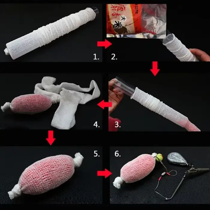 Recharge de filets PVA solubles pour pêche à la carpe, tube étroit 5m et plongeur pour appâts