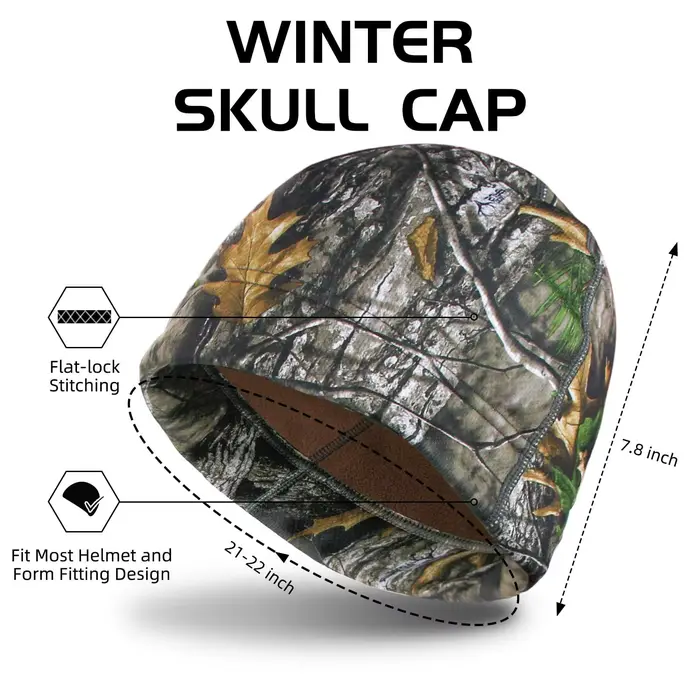 Couvre-chef thermique camouflage pêche hiver anti-vent polaire extensible