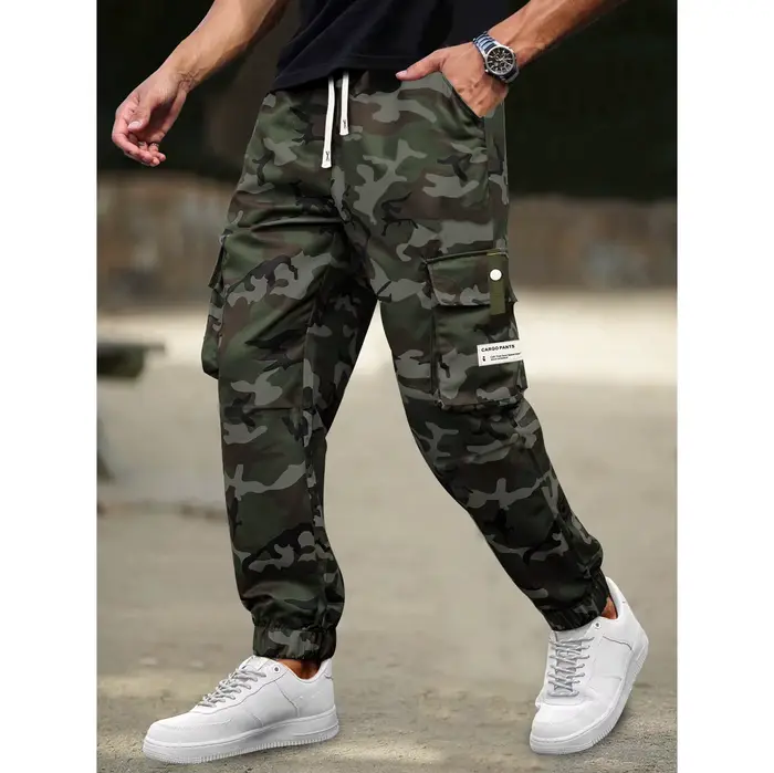 Pantalon camouflage loose jogging homme randonnée chasse pêche streetwear travail extérieur