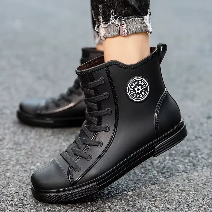Bottes de pluie homme 2025 doublées polaire imperméables mode pas cher pêche boue