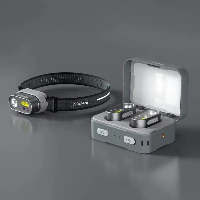 Lampe frontale multifonction ATuMan DUKA MH1 rechargeable USB avec détecteur de mouvement pour pêche