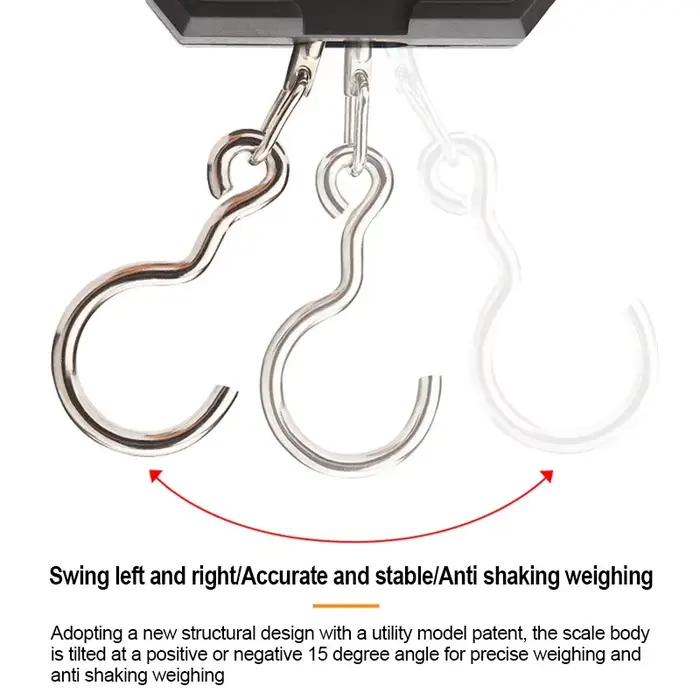 Balance de pêche portable 50Kg/5g LCD - Balance numérique suspendue pour bagages et voyage