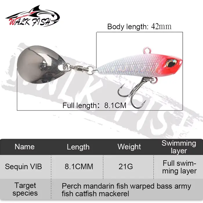 Leurre VIB métallique 7g à 21g avec queue rotative - spinner bait japonais pour pêche au leurre
