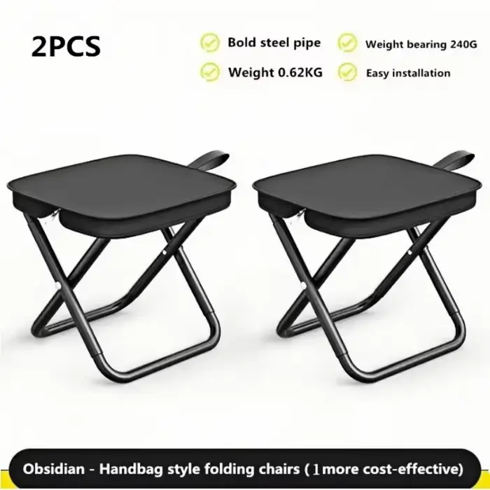 Tabouret pliant pêche avec fermetures réglables et structure métal durable camping randonnée