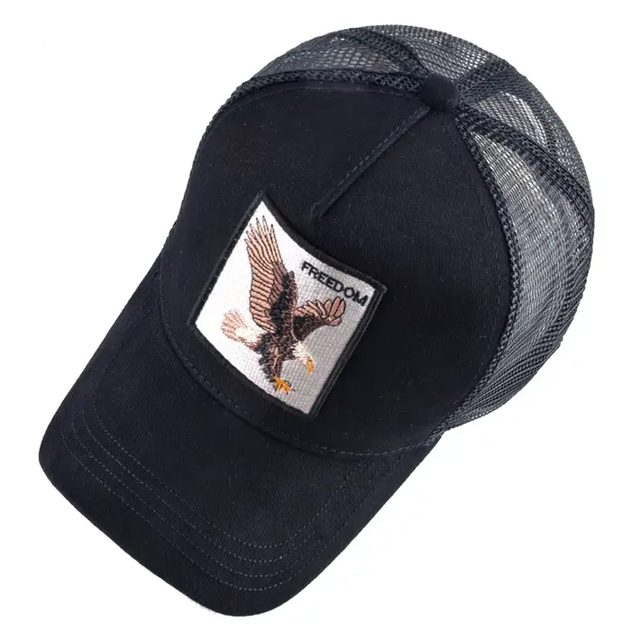 Casquette trucker aigle brodé pêche - Patch eagle quatre saisons pêcheur sportif casual