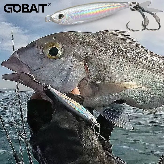 Leurre métal jig GOBAIT 20-40g avec œil 3D laser - spinner spoon vibrant pour pêche spinning