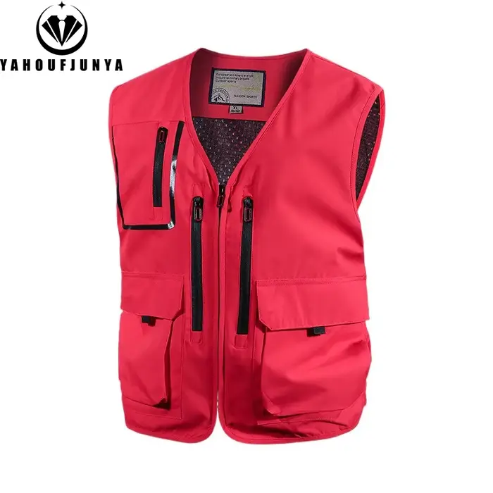 Veste sans manches pêche été 2025 homme - Respirante légère multi-poches pour camping et activités outdoor