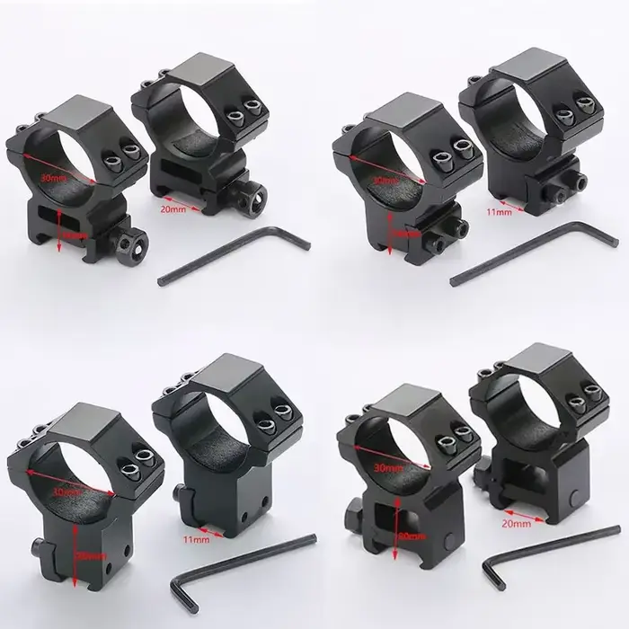 2 anneaux de montage pour lunette de pêche 25.4mm à 35mm - Compatible rail Picatinny