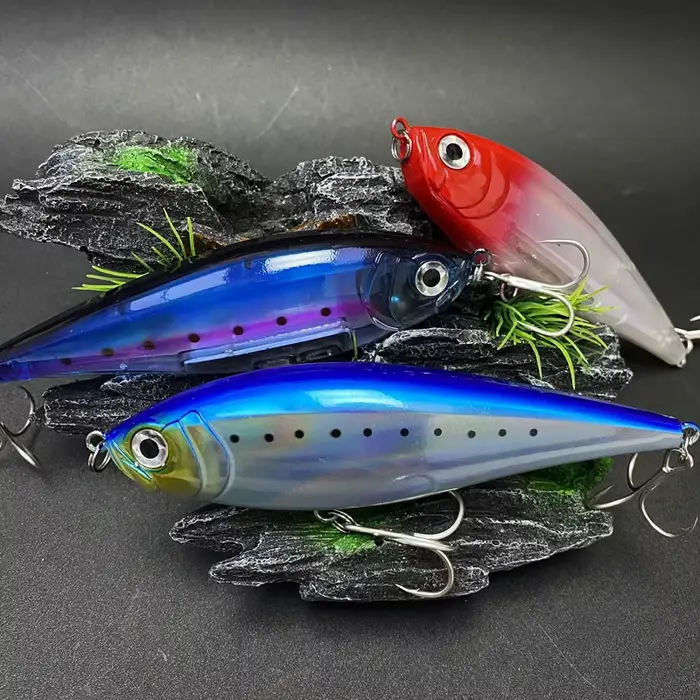 Leurre dur flottant 130mm 48g pour pêche à la traîne en mer, appât crayon twitchbait 3D
