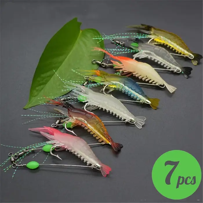 Leurres crevettes artificiels 3pcs/7pcs pour pêche - appâts de pêche réalistes et efficaces