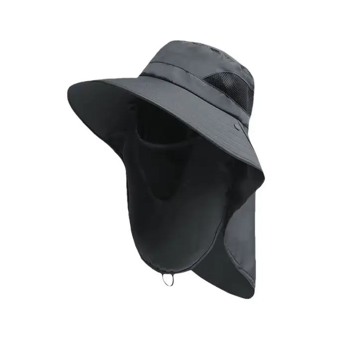 Chapeau de pêche été avec protection UV et rabat cou-nuque - Idéal pêche, randonnée, camping mixte