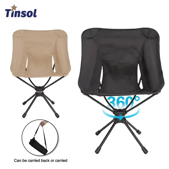 Chaise pliante rotative détachable TINSOL avec sac de pêche intégré pour randonnée légère