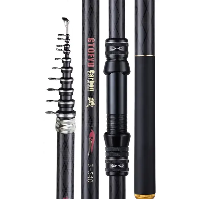 Canne rock fishing carbone télescopique 2.7m à 7.2m ultra-légère pour pêche en mer et carpe voyage