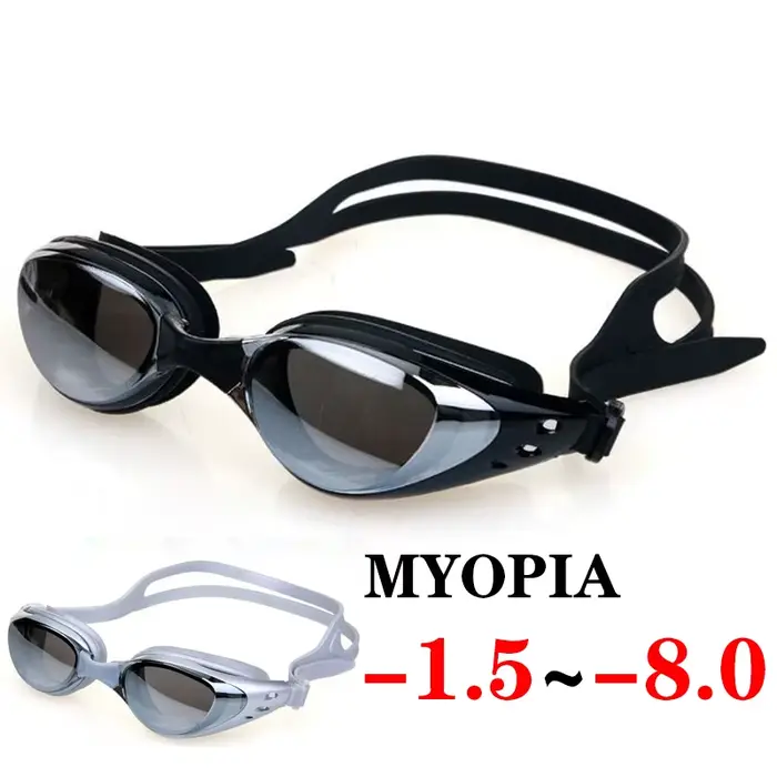 Lunettes natation myope plaquées professionnelles - étanches anti-buée protection UV