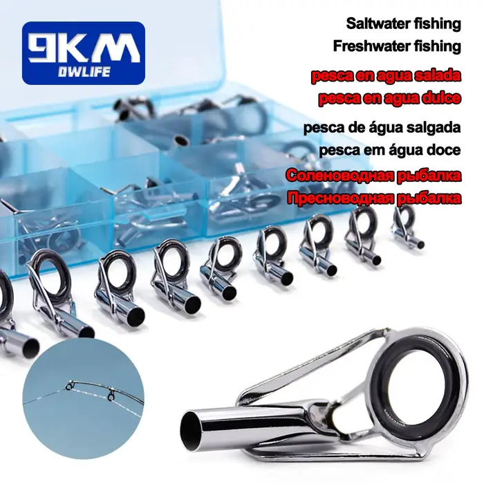 Kit réparation anneaux guidon canne à pêche 24-230 pièces céramique acier inoxydable eau douce mer