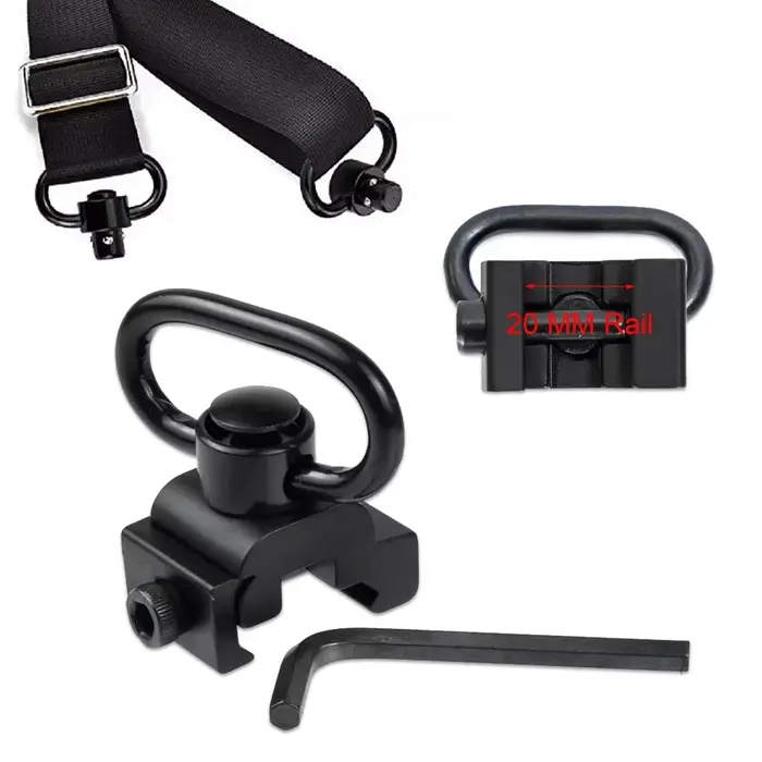 Mousqueton rapide rotatif 360° pour sangle - Accessoire pêche et chasse fixation facile 1.25"