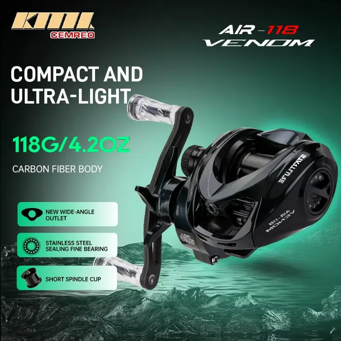 Moulinet casting ultra-léger CEMREO VENOM 118g frein magnétique 4kg pour pêche précise