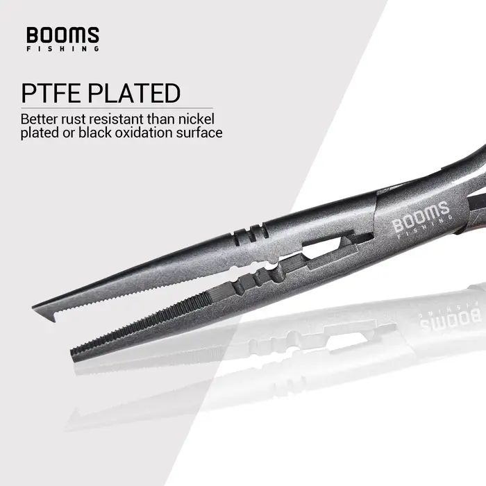 Pince F03 Booms Fishing 23cm en acier inoxydable avec bec long et coupe-fil - Outil professionnel pêcheur