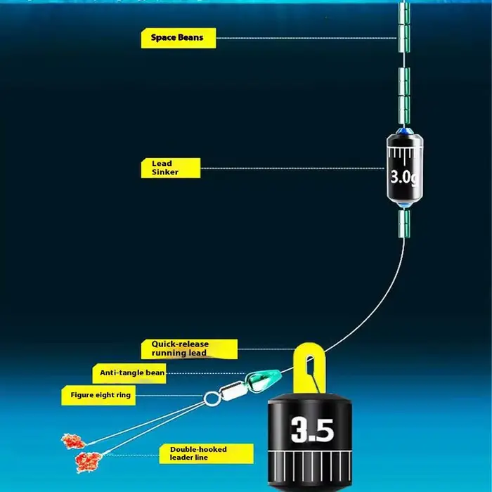 Kit plombs pêche 5 pièces forme goutte réglable alerte proportionnelle compact cylindre échelle