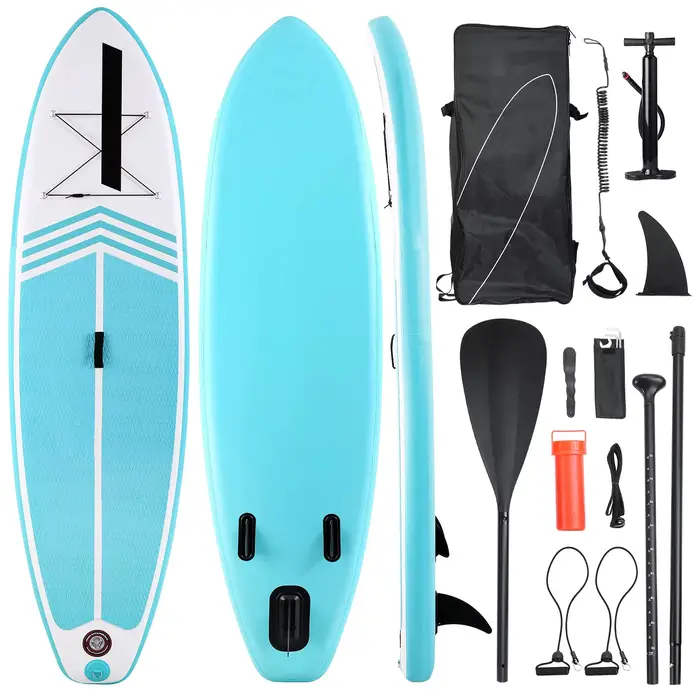 Planche paddle gonflable SUP avec accessoires pêche verte pompe triple action complète