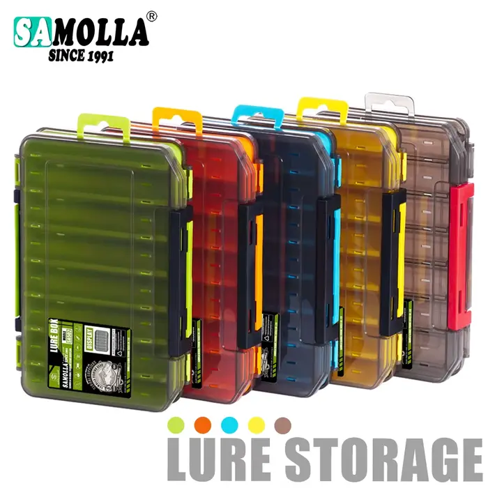 Boîte à pêche compacte double face SAMOLLA - Organisation optimale pour leurres, hameçons et appâts