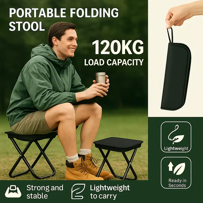 Chaise camping pliante compacte portable pour pêche plage jardin et voyage