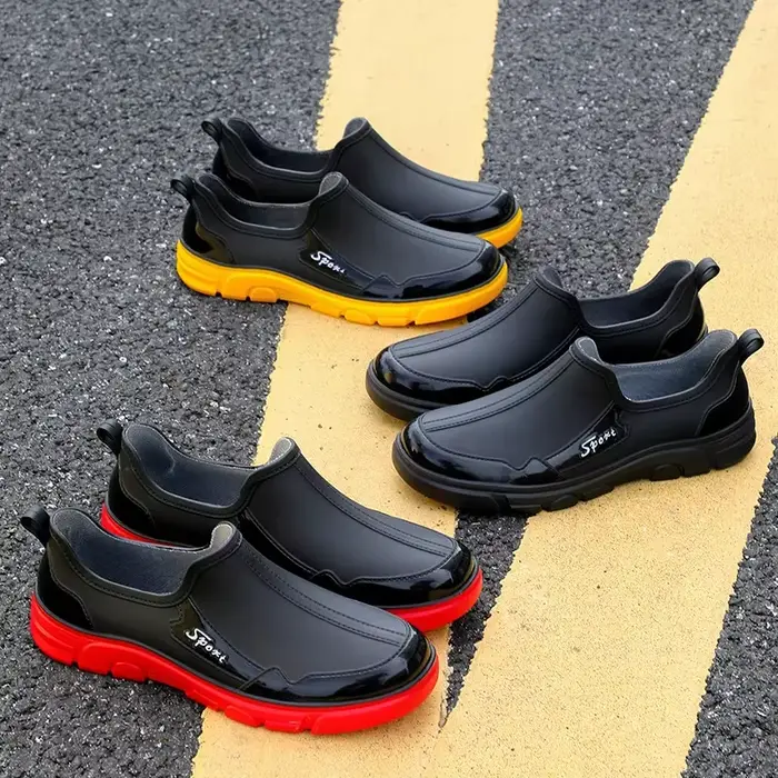 Bottes de pluie anti-dérapantes homme femme semelle caoutchouc tendineuse imperméables printemps automne