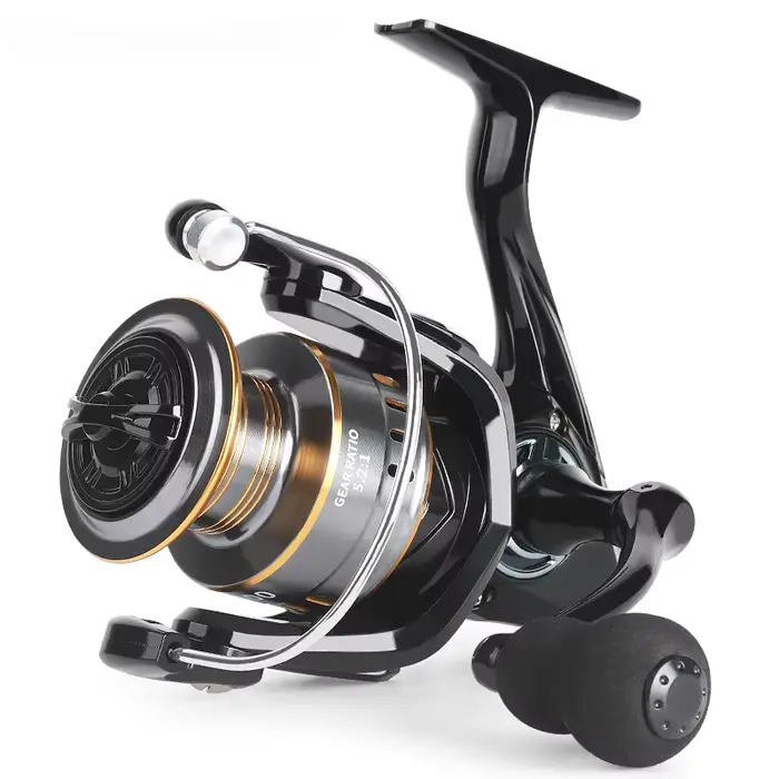 Moulinet de pêche spinning ultra-léger professionnel 1000 à 7000, rapport 5.2:1 et frein 26LB pour eau