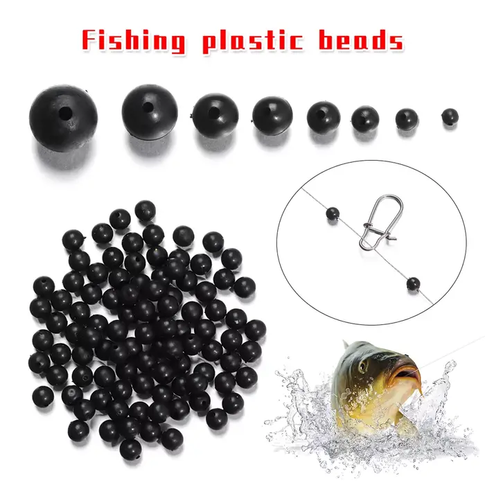 100 perles flottantes plastique noir 3-12mm pour montages de pêche - Spacers et stoppers