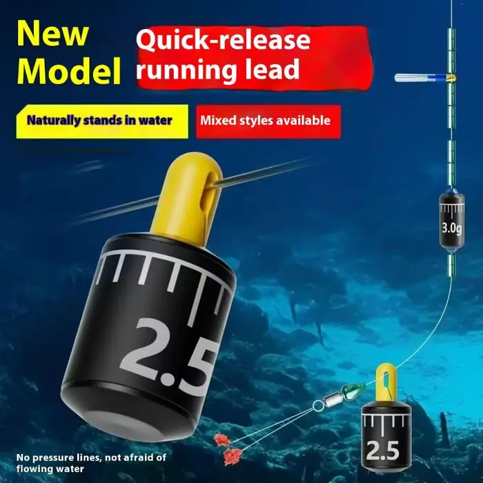 Kit 5 plombs de pêche ajustables proportionnels pour ligne avec alerte compacte