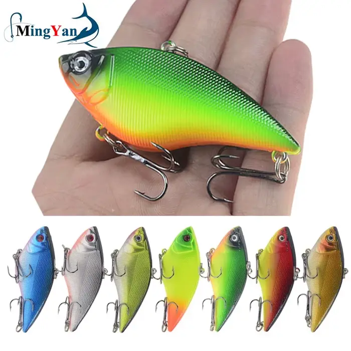 Leurre dur VIB pêche 7cm 16g - Appât plastique avec hameçons trebles pour trolling bass brochet pêche en mer