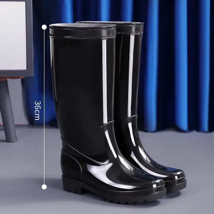 Bottes de pluie pêche homme tube haut imperméables antidérapantes avec doublure polaire chaude