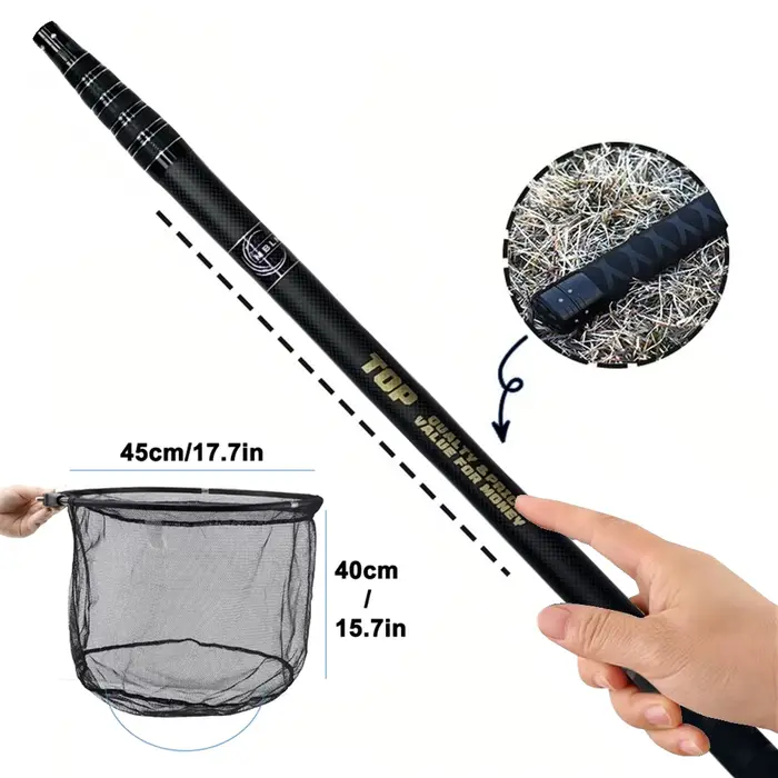 Filet épuisette portable MBLN 328cm - Manche carbone tête aluminium 414g ultra léger - Pêche nomade