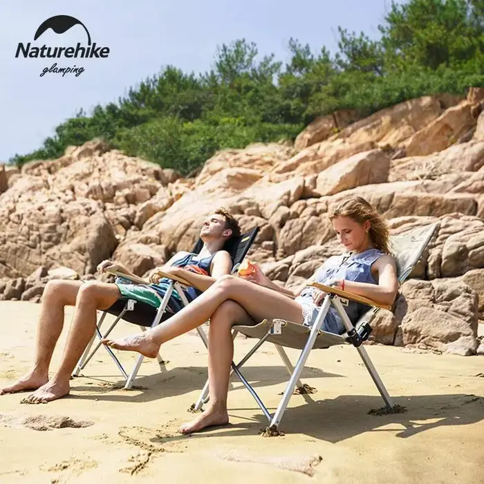 Transat extérieur Naturehike aluminium réglable pliant pêche camping plage chaise longue jardin