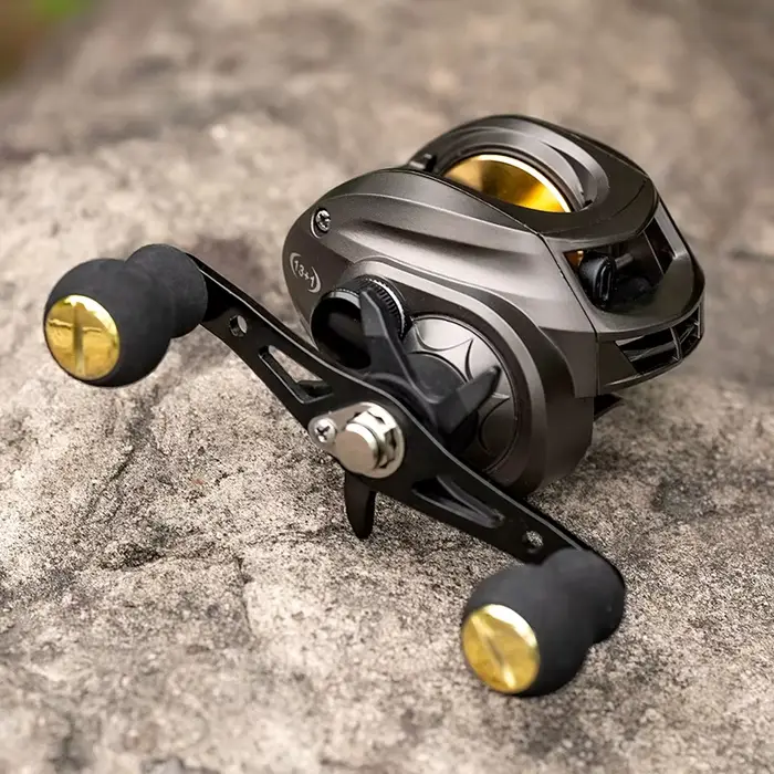 Moulinet baitcasting métal roulement aluminium - Ratio 7.2:1 haute vitesse anti-explosion ligne