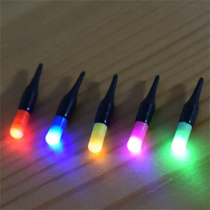 5 pièces lumière flottante à queue luminescente LED pour la pêche, avec changement de couleur et tête épaisse