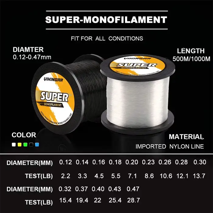 Ligne de pêche Vikingar 3000M Super Strong 3LB-35LB, fluorocarbone japonais pour carpe et mer 2025