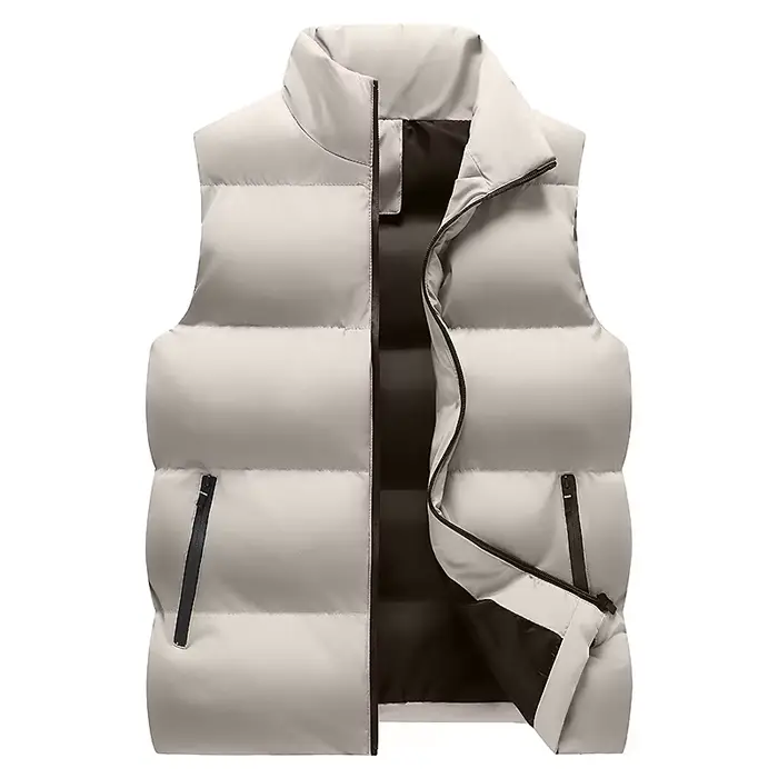 Veste sans manches chaude homme hiver en coton épais, coupe-vent et décontractée