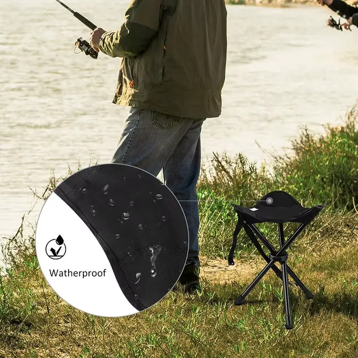 Tabouret pliable trépied portable avec étui pour camping, pêche, randonnée et chasse capacité 90kg
