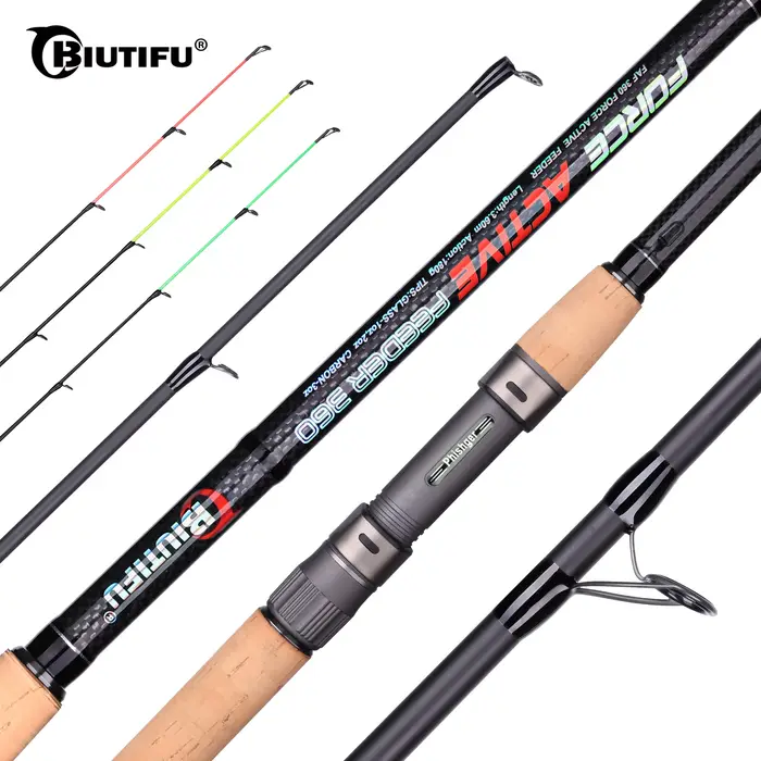 Canne à carpe feeder BIUTIFU 3.0m 3.6m 3.9m carbone 3 pointes 120g-200g pour eau douce et mer