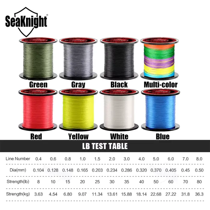 Ligne de pêche PE tressée 4 brins 300M TriPoseidon SeaKnight pour carpe fluide 8-60LB