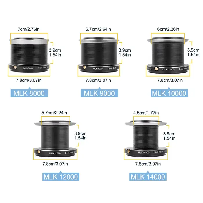 Moulinet Spinning 8000-14000 Drag 20KG Métal Anti-Corrosion 4.8:1 Gros Poissons Pêche Mer