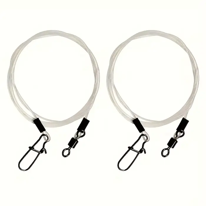 12 Leurres fluorocarbone avec émerillons tournants 360° pour pêche du brochet, sandre et perche en eau