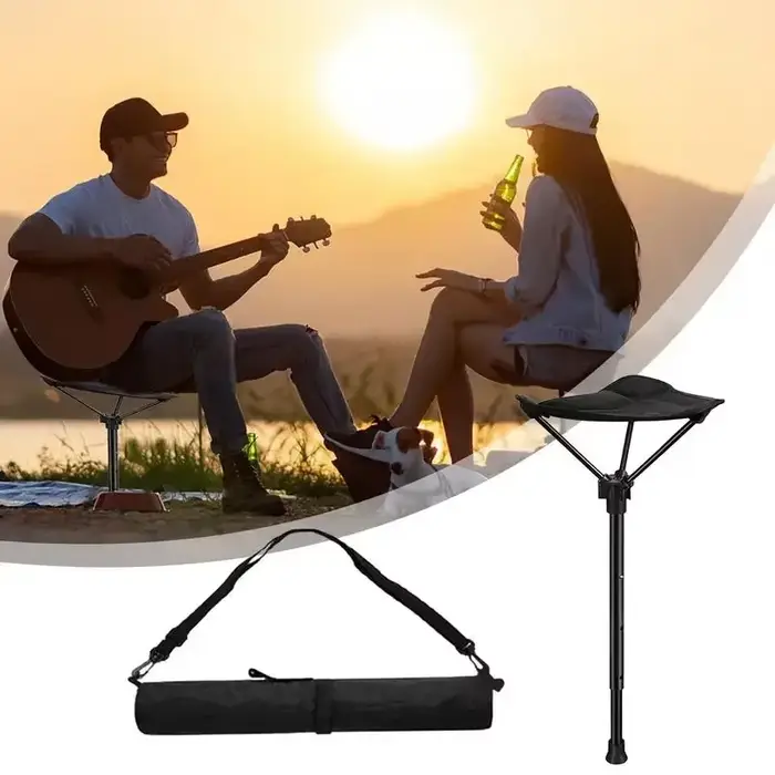 Tabouret pliant retractable une jambe robuste pour pêche camping randonnée jardinage extérieur