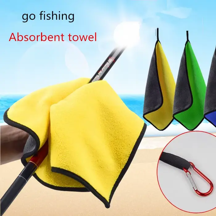 Serviette de pêche épaisse et absorbante pour vêtements et mains - Accessoire équipement pêche sport extérieur