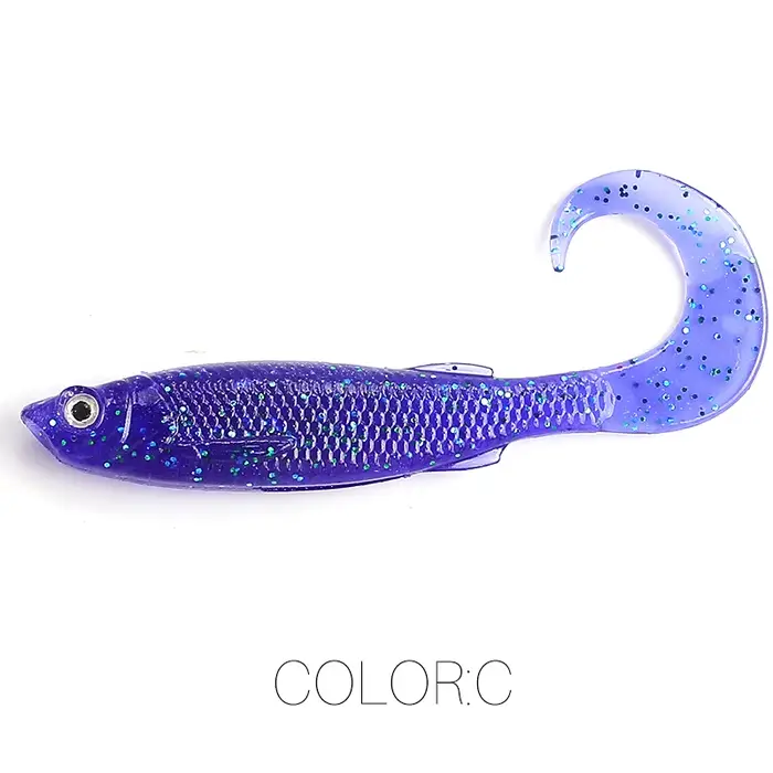 Leurre souple shad T-Tail 5cm 6.5cm pour brochet sandre, leurre de pêche carnassier avec yeux 3D