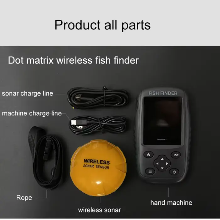 Sonar sans fil 200m capteur transducteur matrice points couleurs pour détection poissons profonds