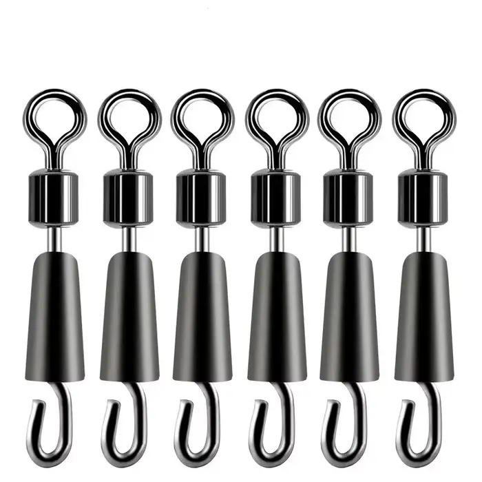 30/50PCS Bearing Swivels Ball Bearing Swivel Solid Rings Fishing Connector Ocean