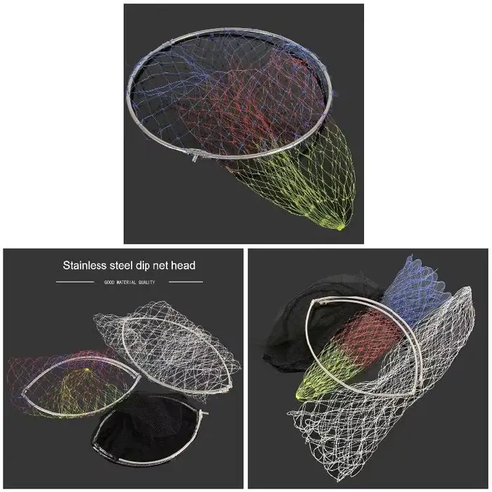 Filet de pêche pliable à mailles profondes pour épuisette et réception des poissons - accessoire de réception